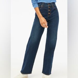 J. Crew Full Length Wide Leg Jeans in a dark blue wash